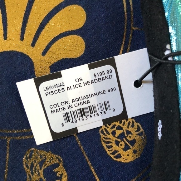 LELE SADOUGHI Zodiac Pisces Alice Headband Aquamarine Teal Authentic New - Picture 17 of 17